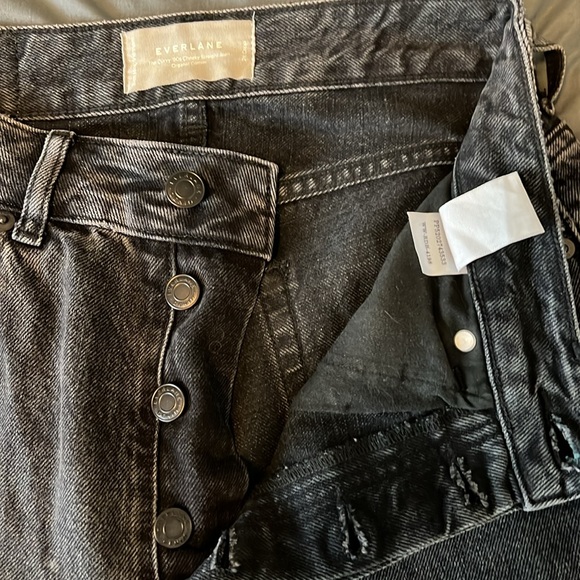 Everlane Curvy 90s Cheeky Straight Jean Black Wash Size 26 Crop - Picture 2 of 8